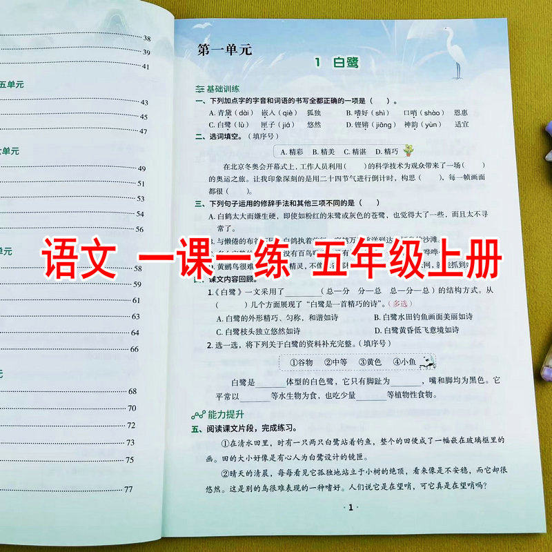 小学五年级上册语文练习册