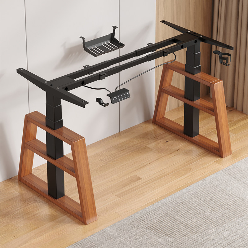 智能电动升降桌腿双电机双横梁电脑桌办公桌支架学习书桌升降桌架