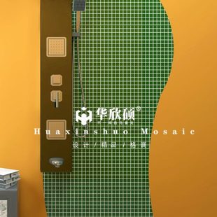 华欣硕网红墨绿色马赛克陶瓷瓷砖背景墙卫生间浴室阳台游泳池墙砖