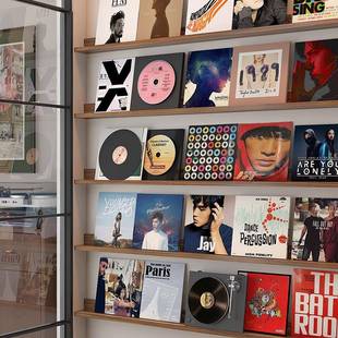 黑胶照片墙超窄架唱片墙架LP黑胶展示架碟片CD收纳层架壁挂架一字