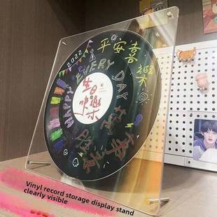 黑胶展示架唱片相框架高清亚克力cd碟片防尘收纳架12寸彷真收藏架