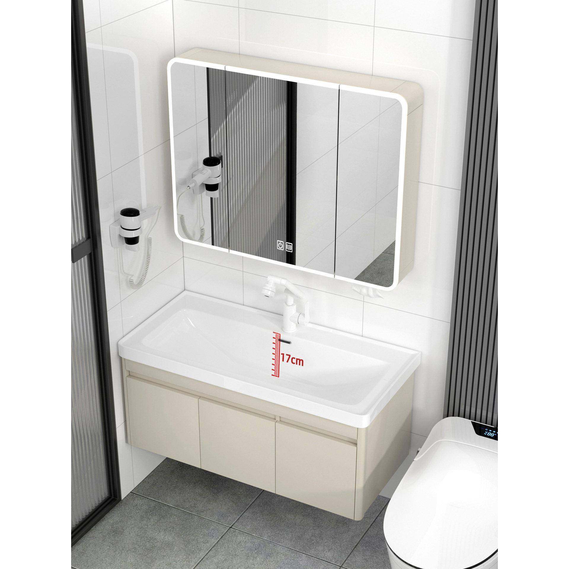 Lezo大深盆弧形浴室柜组合蜂窝铝陶瓷集成盆浴室洗手盆,家装主材,浴室柜组合,淘宝优惠券,粉丝福利购,淘宝优惠卷