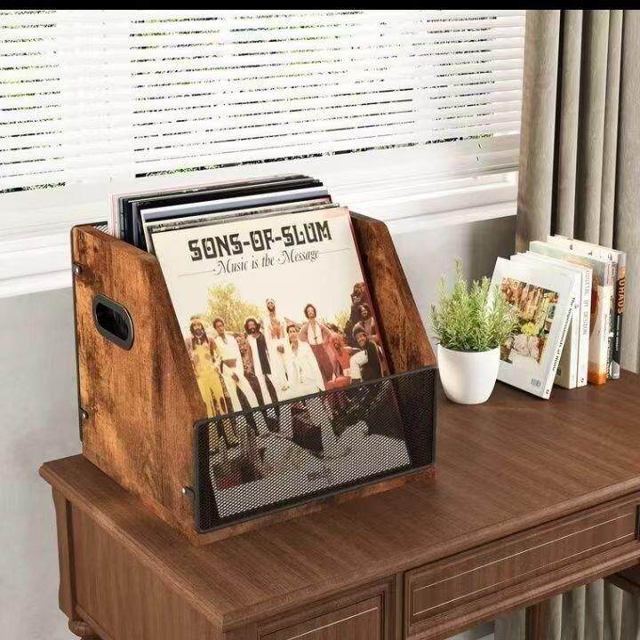 覆古乡村风木质收纳盒黑胶唱片专辑碟片收藏盒覆古桌面摆台式存储