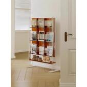 轻奢杂志架cd架黑胶唱片架亚克力落地透明书架客厅置物架报刊收纳