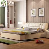 意式 轻奢双人床2mx2.2米床简约现代豪华主卧皮床大床带储物功能