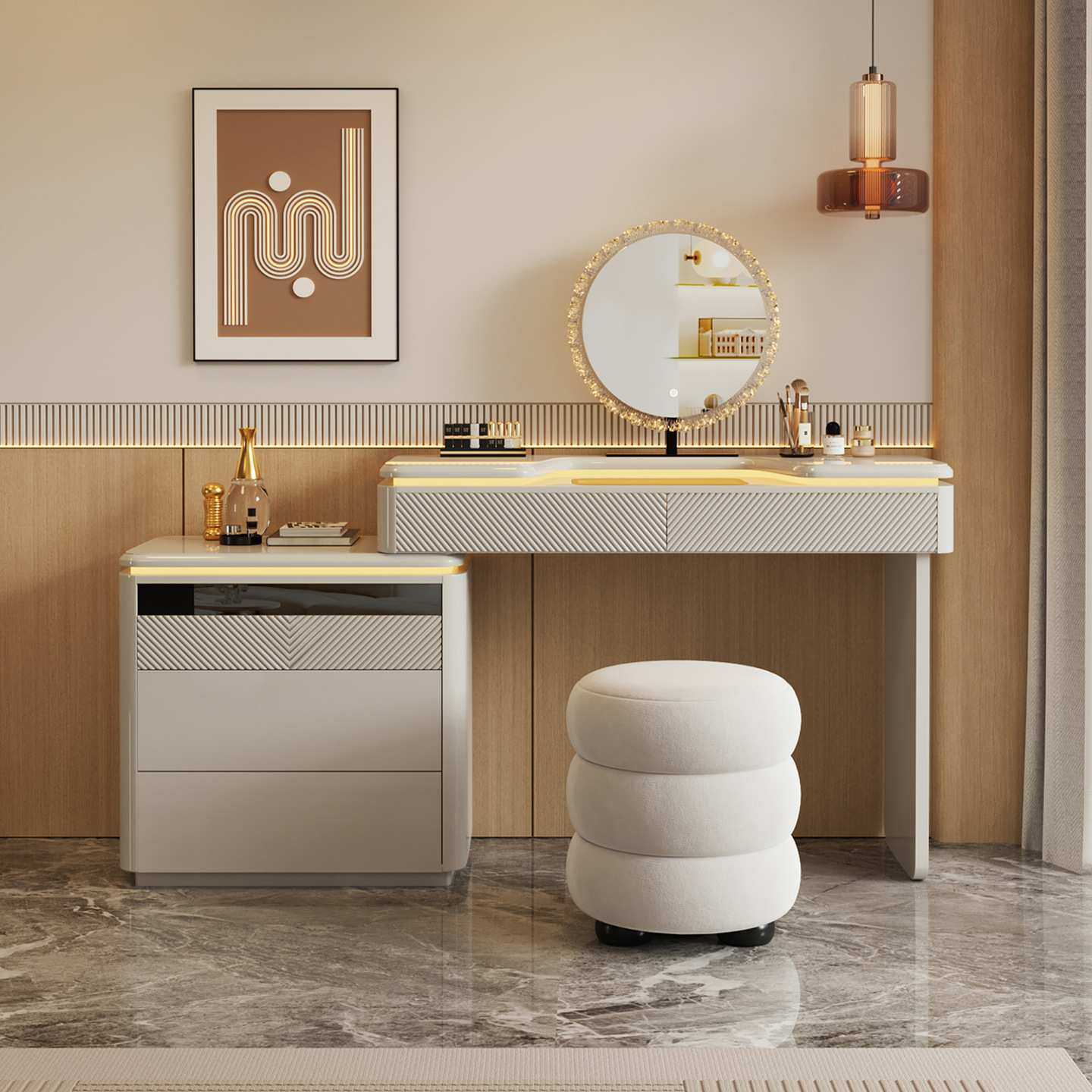 2025年新款意式极简梳妆台斗柜一体轻奢卧室高级床尾首饰柜化妆桌,鲜花速递/花卉仿真/绿植园艺,割草机/草坪机,淘宝优惠券,粉丝福利购,淘宝优惠卷