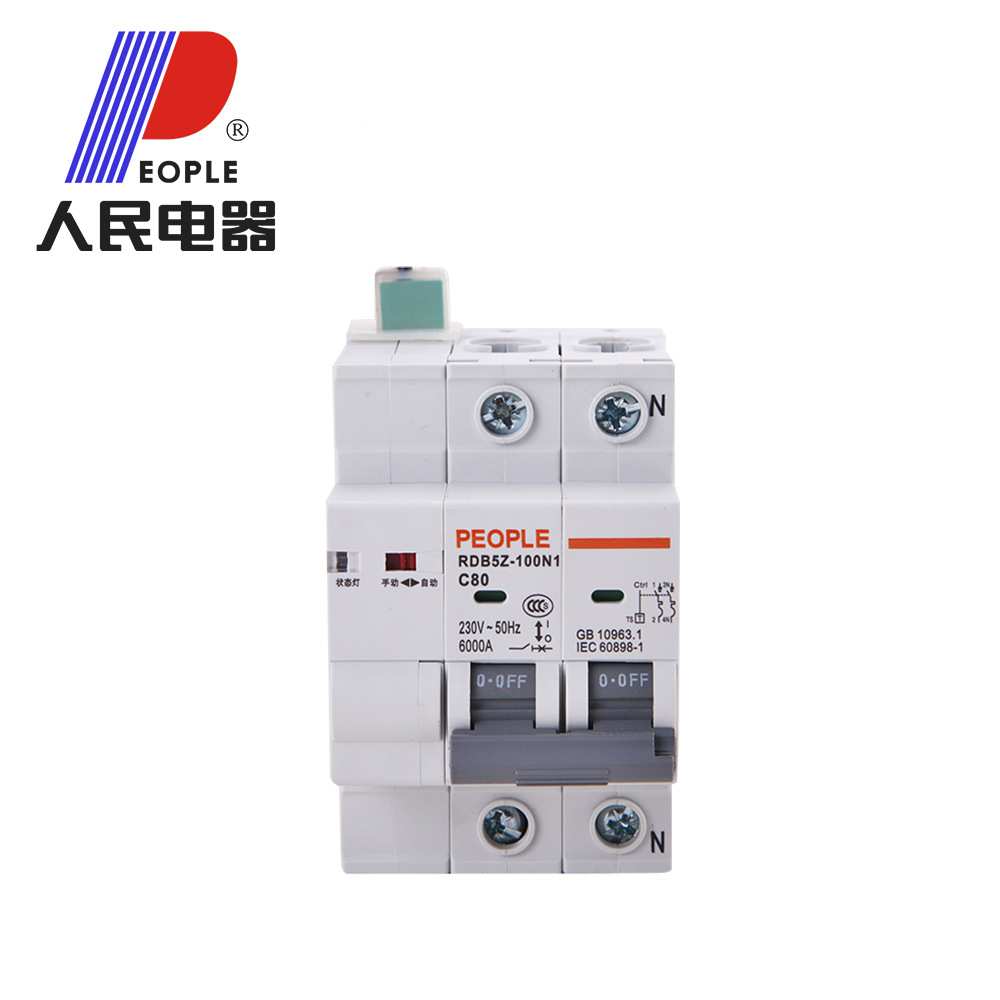 人民电器RDB5Z-100N1小型自动重合闸断路器费控光伏2P63A4P100A