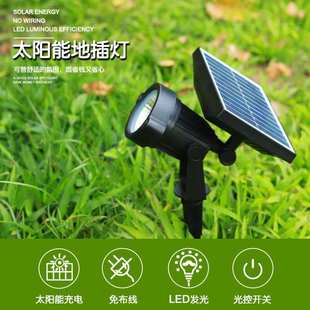 饰地插灯 直供跨境LED防水太阳能地插灯庭院景观草坪灯户外广告装