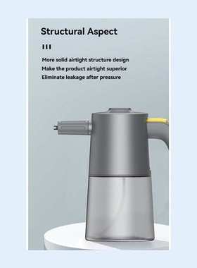 1套 颜色：灰色 材质：ABS usb充电洗车泡沫喷壶高压泡沫喷壶电动