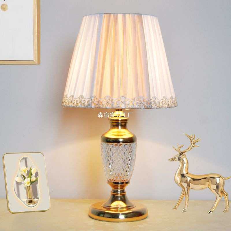 卧室台灯床头柜灯现代简约温馨浪漫婚房新款轻奢美式欧式台灯电池