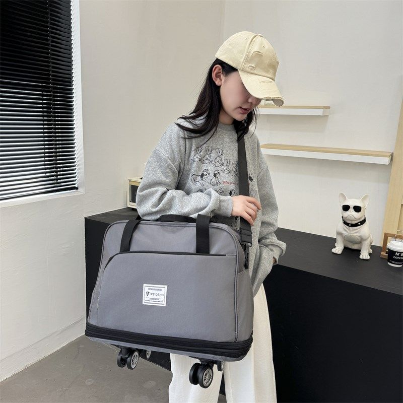 纯色大容量旅行包万向轮双层扩展行李袋出差旅游健身包收纳待产包,箱包皮具/热销女包/男包,旅行袋,淘宝优惠券,粉丝福利购,淘宝优惠卷