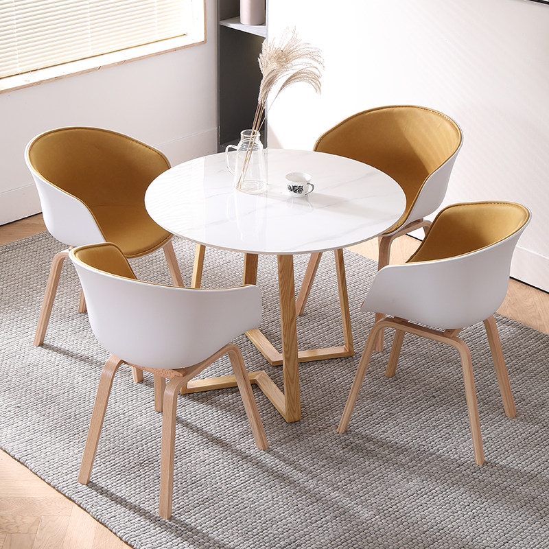 北欧轻奢岩板洽谈桌椅组合接会客休闲商用小户型餐桌阳台小圆桌子,住宅家具,岩板餐桌,淘宝优惠券,粉丝福利购,淘宝优惠卷
