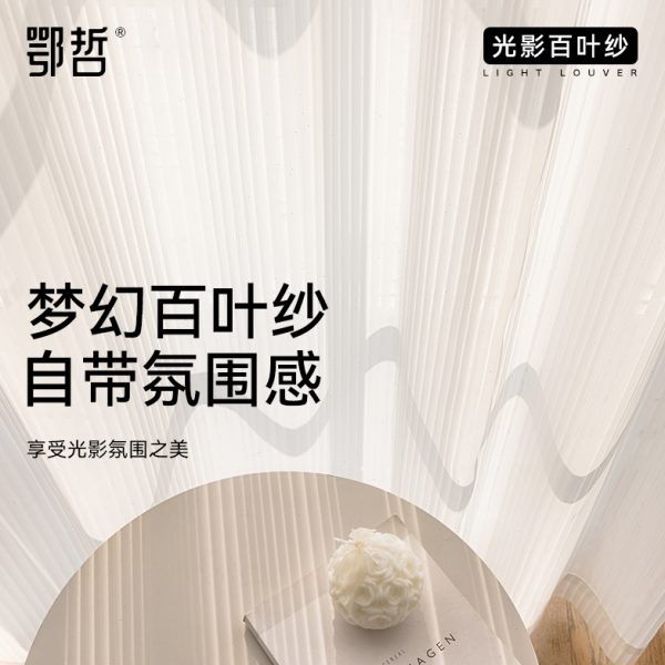 纱帘竖百叶窗帘白纱遮阳透光不透人阳台卧室客厅窗帘绍兴柯桥窗纱