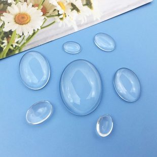 个玻璃贴diy饰品石复古 椭10饰品光片宝石水晶滴胶 圆形 手工底托