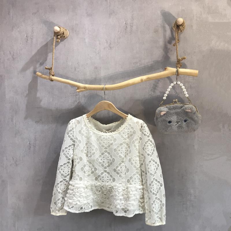 服装店衣架展示架 复古上墙树枝正挂 木质壁挂女装/ 童装装修货架