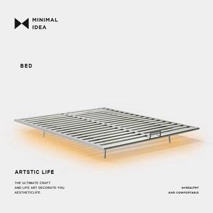 极简概念无床头床钢架床双人床主卧意式不锈钢床榻榻米悬浮床家用