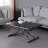 高迈登岩板升降茶几餐桌两用多功能可伸缩餐桌小户型家用一体饭桌