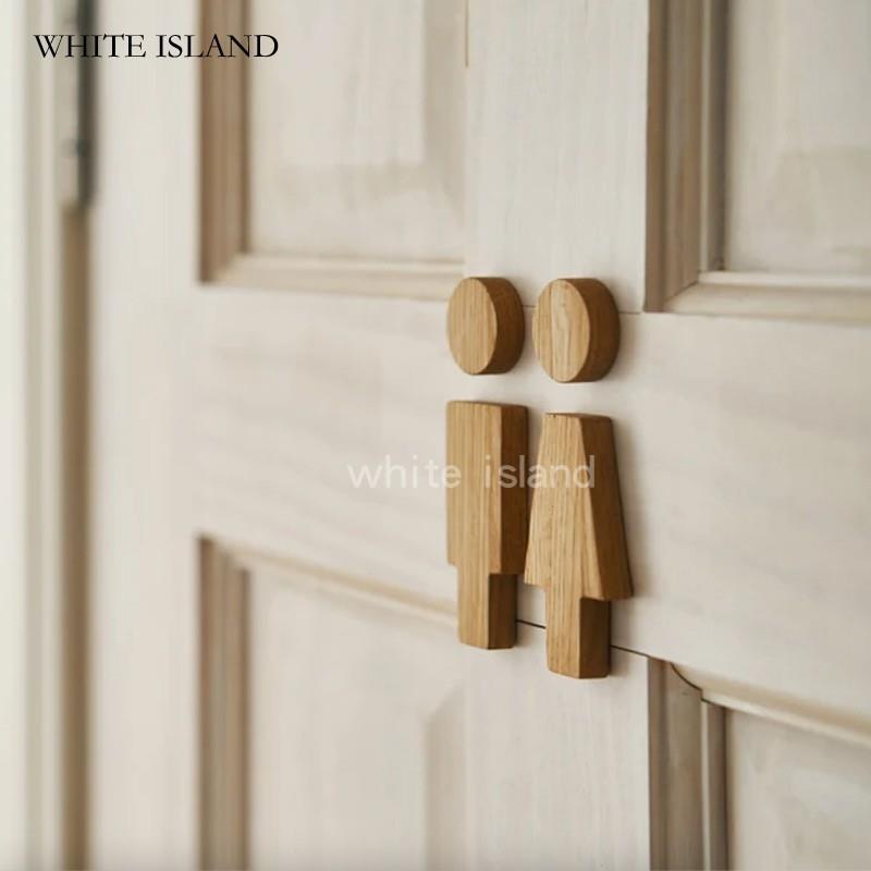 北欧INS男女洗手间提示标牌 日系实木卫生间厕所标识指示牌木定制