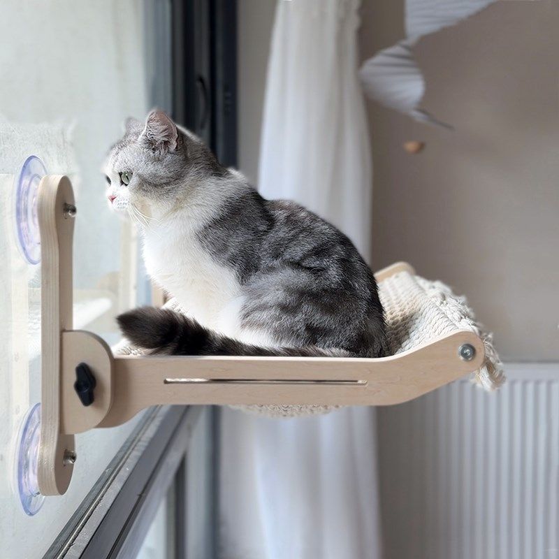 猫咕哩猫咪吊床玻璃窗户吸盘猫窝阳台窗台窗边猫挂窝观景台晒太阳