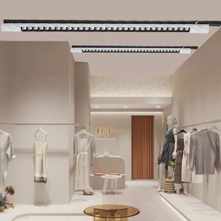 长条轨道灯led线条格栅灯补光商用服装店铺超市导轨式条形可调节