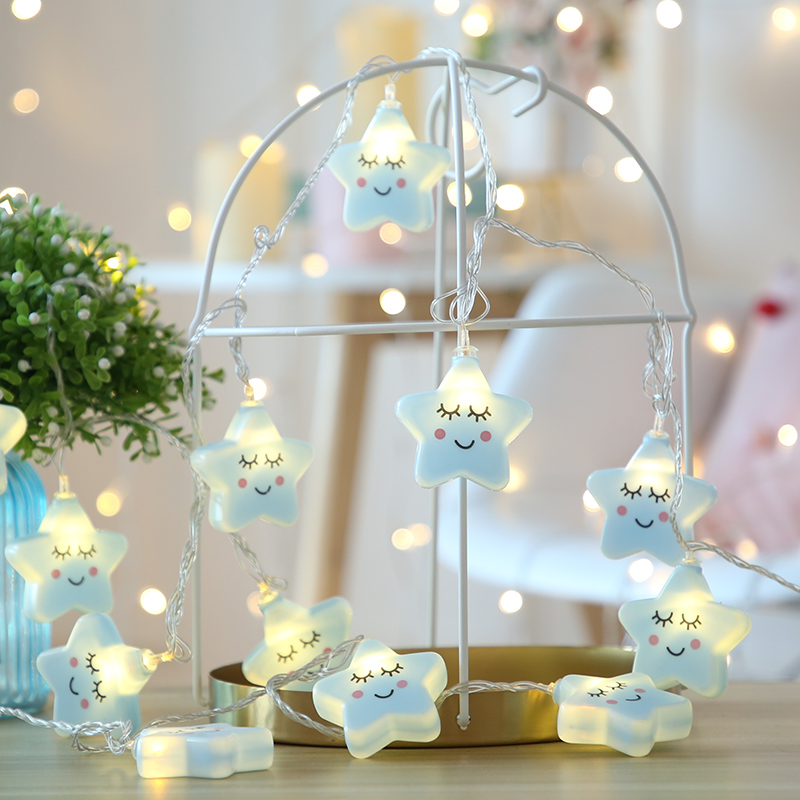 led大星星灯串装饰彩灯闪灯串灯满天星浪漫房间装饰卧室场景布置