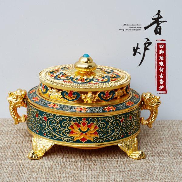 2018新款香炉珐琅彩檀香炉仿古合金祥云香薰炉家居盘香熏香炉摆件,家居饰品,香薰炉,淘宝优惠券,粉丝福利购,淘宝优惠卷