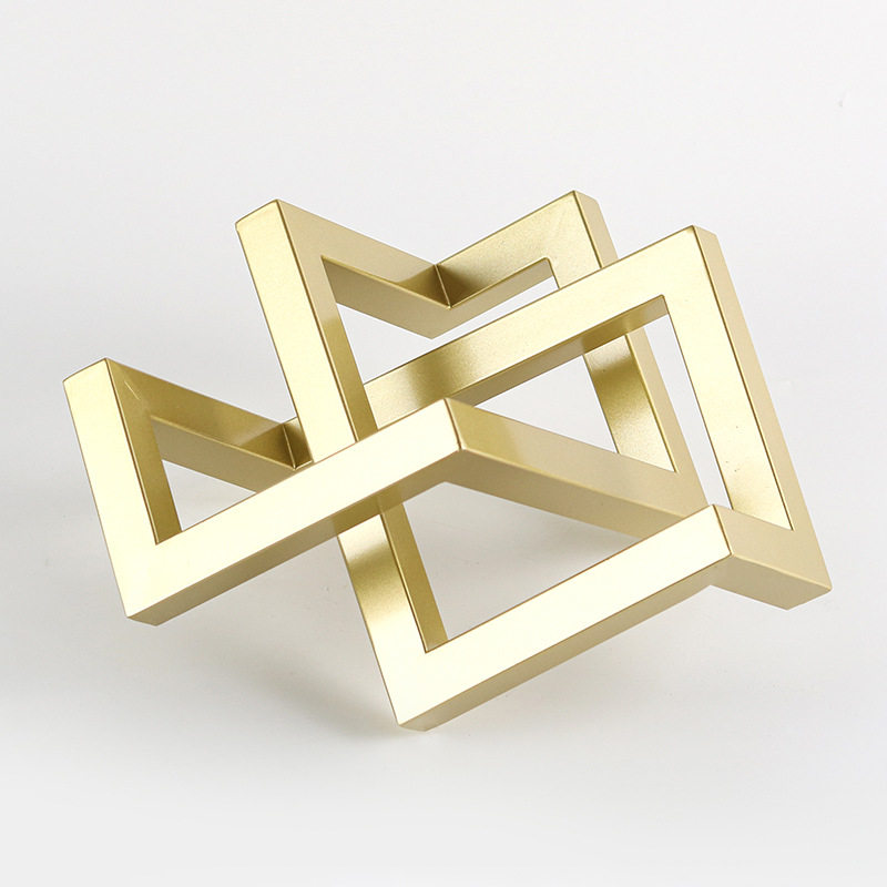 几何艺术品抽象金属摆件样板间售楼处酒柜书架轻奢现代创意装饰品