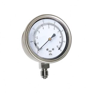 不锈钢膜盒压力表全钢微压表径向立装 YEB60 10PSI 69KPa 侧装