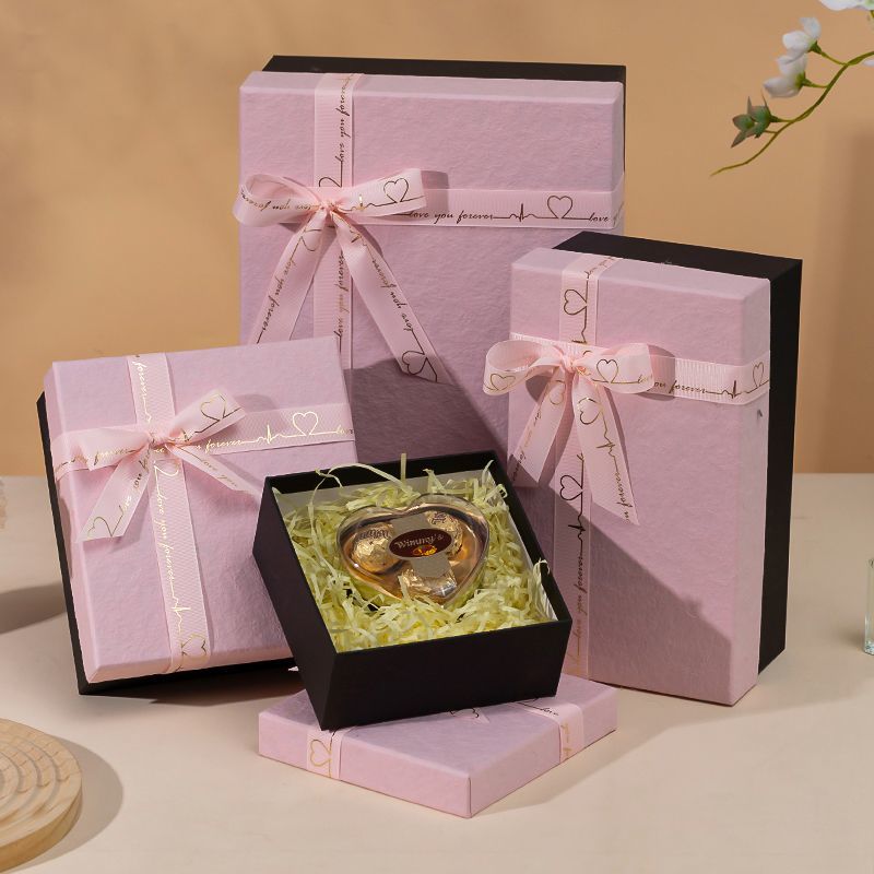新款天地盖高级礼品包装盒高颜值少女心节日祝福送礼包装盒空盒子