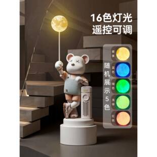 创意新款轻奢风级感暴力熊大型落地摆件灯客URA厅高壁龛饰装乔迁