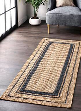 天然黄麻纯工编织地毯客厅茶室B&B单ODP多功能Wab风i-S手ab简i格