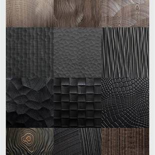 实木肌理板定木饰面护墙板橡雕3D浮面高波红浪纹锤纹华沐烤漆门墙