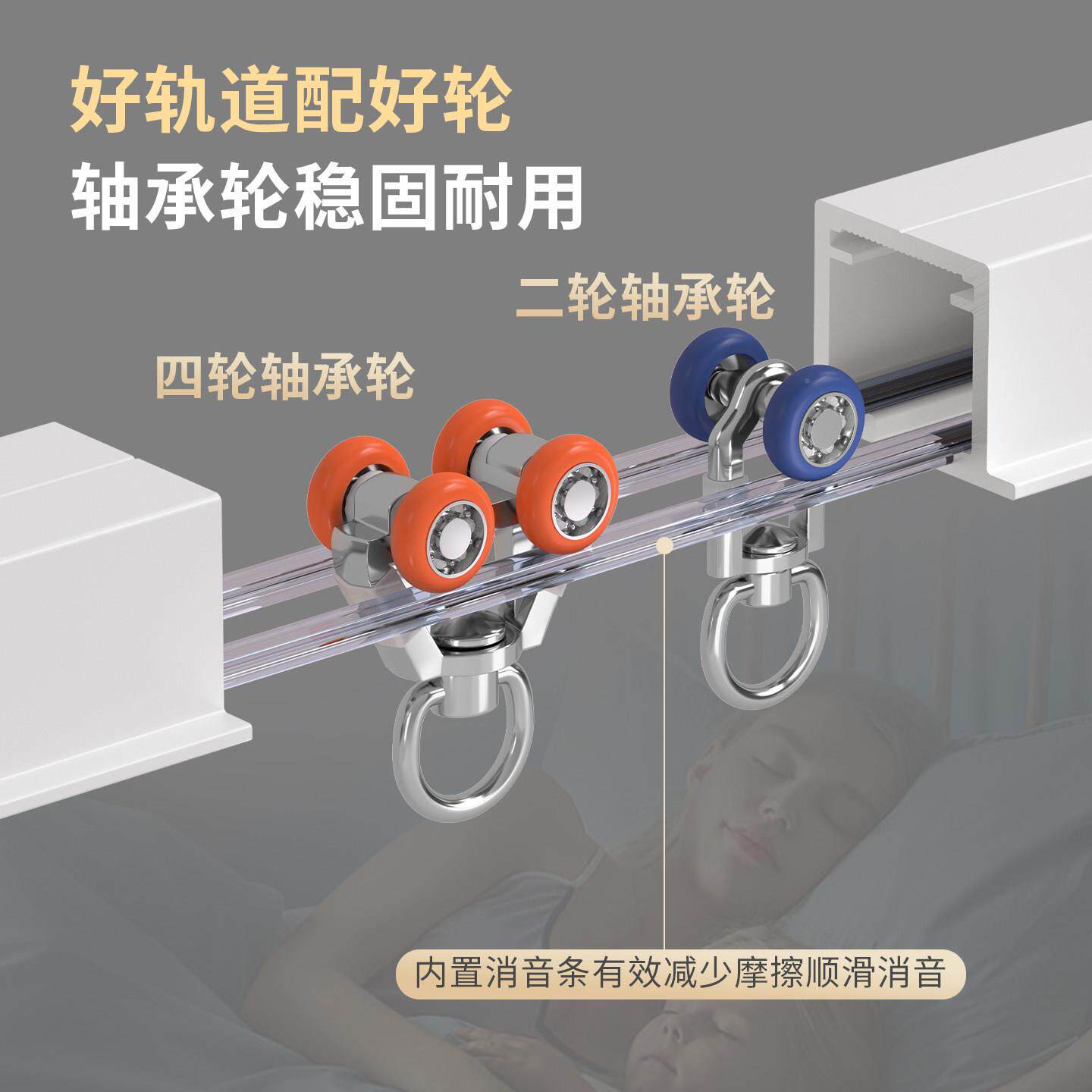 铝材超美薄窗帘极简吊顶装预埋暗JM242藏坚式嵌内嵌隐形入滑轮加