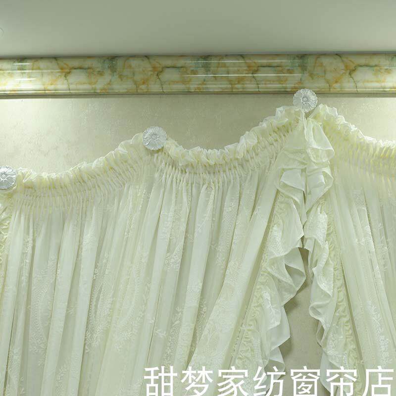 法式复古一蕾HTX丝双层装体纱帘饰帘穹式弧形窗帘顶拱形门洞隔断