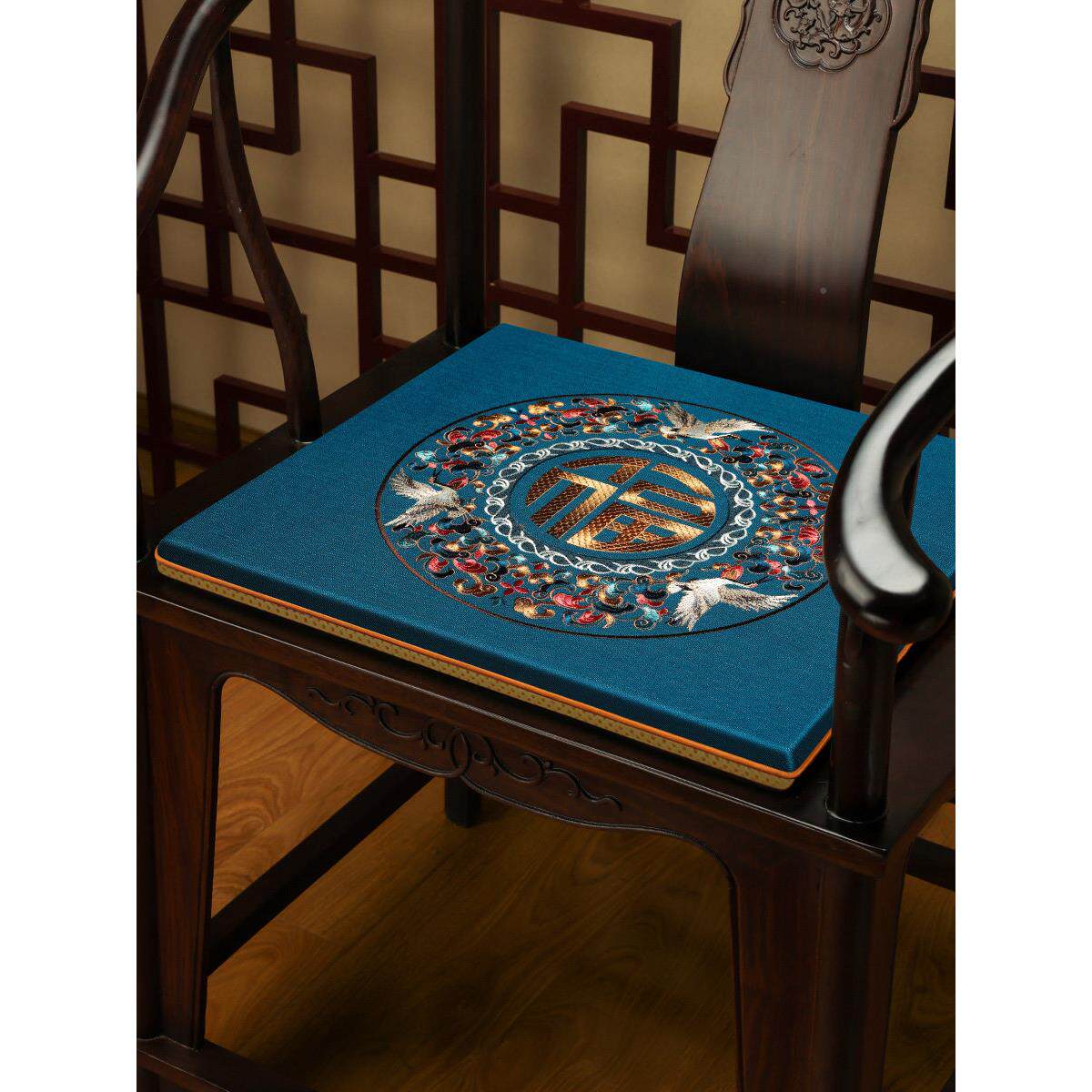 中式椅红座木沙发椅子坐垫垫中XZP国实木风圈椅垫子太师椅茶椅垫