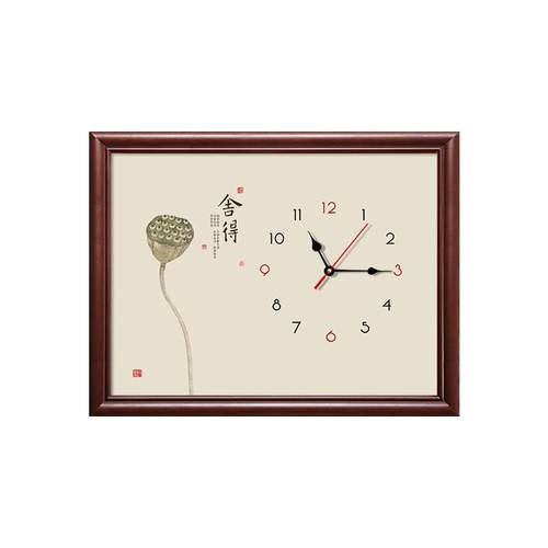 中式禅电表箱装饰画带钟空新表免打孔餐厅挡配电箱气意SHT1071开