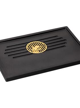 仿乌金石用茶盘现代简约干泡茶JX-2015台家功夫具排水托2盘茶茶海