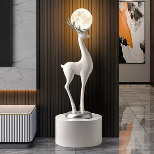 创关意艺术鹿落地灯件客厅电视柜沙发旁饰品玄氛围感乔24102502摆