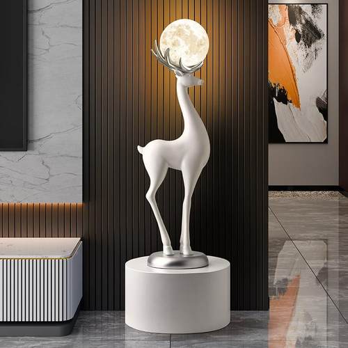 创关意艺术鹿落地灯件客厅电视柜沙发旁饰品玄氛围感乔24102502摆