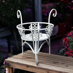 户外外庭院铁艺小推车花NS077tie园室内露台花盆花台架创意装 饰多