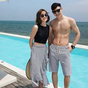 男套 三件套小清新小胸泡8905温泉度假游衣女裤 泳新款 侣泳衣两件式