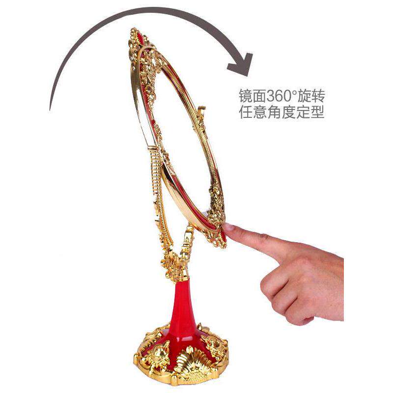 覆高古新娘SFU红色面婚礼彩礼桌镜大对喜庆端双欧式面婚礼彩礼