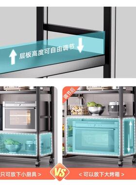 功厨房置物架落地多层蔬菜收纳层家用多杂物架架靠能墙零PZX食置