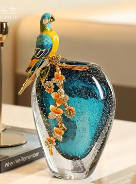 鹦鹉珐琅彩花瓶花器客厅54-珐琅柜办公室电视酒品柜档高装饰乔迁