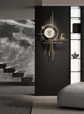 钟表挂客厅2025款轻奢网红创意简约现代大钟气家用装饰psk89464挂