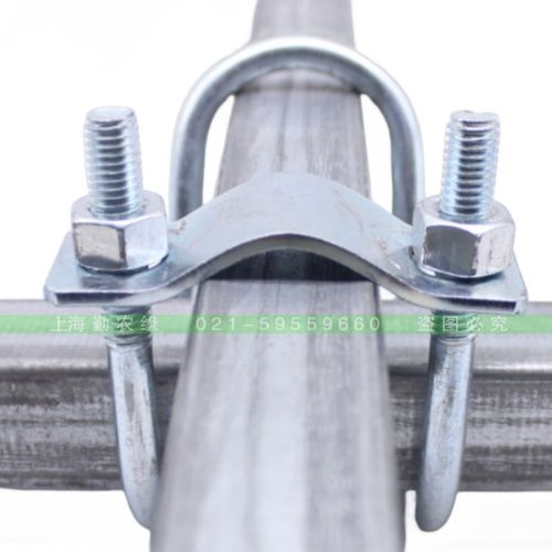 包邮双U型管卡方形固定卡扣方管十字连接件并排单U管夹抱箍脚手架