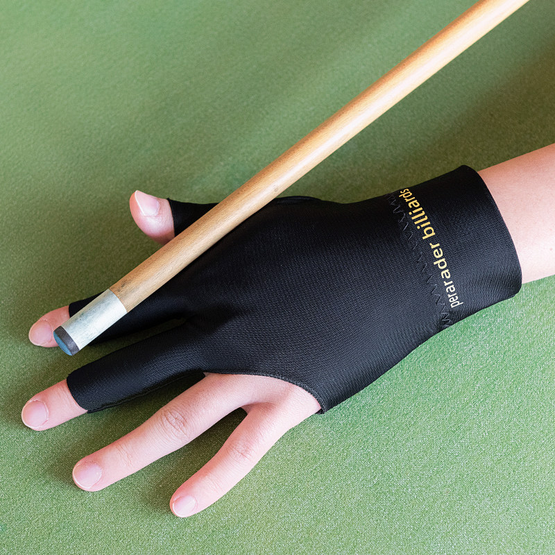 打台球左右手套露三指桌球杆厅薄款防滑吸汗助教练职专用职业黑色