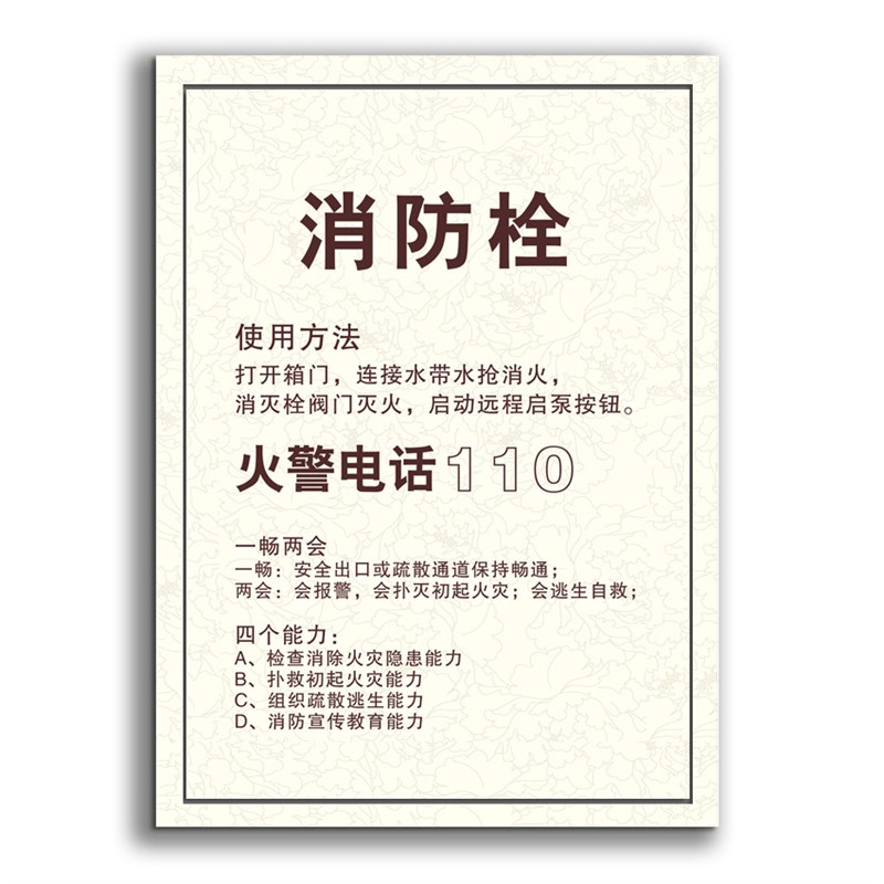 定制消防栓装饰 遮挡画自粘贴纸励志海报消火栓贴画自粘贴画e192