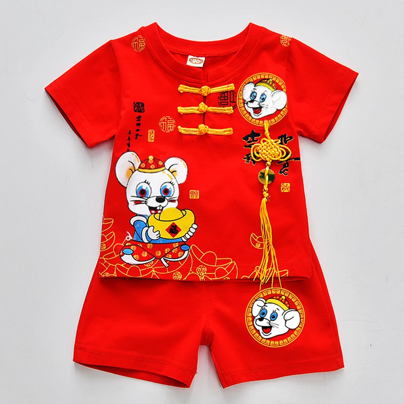 男宝宝一周岁宴礼服男童抓周衣服儿童唐装男孩女一岁秋冬生日汉服