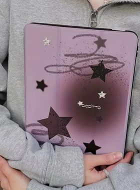 暗黑紫色星星平板保护套iPad Pro11 2024/10th/10.2/10.9/9.7支架